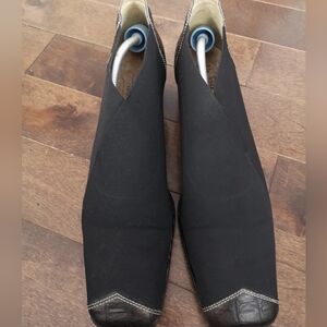 Un Tour en Ville Vintage French Croc-Embossed Platform Ankle Boots EU 41